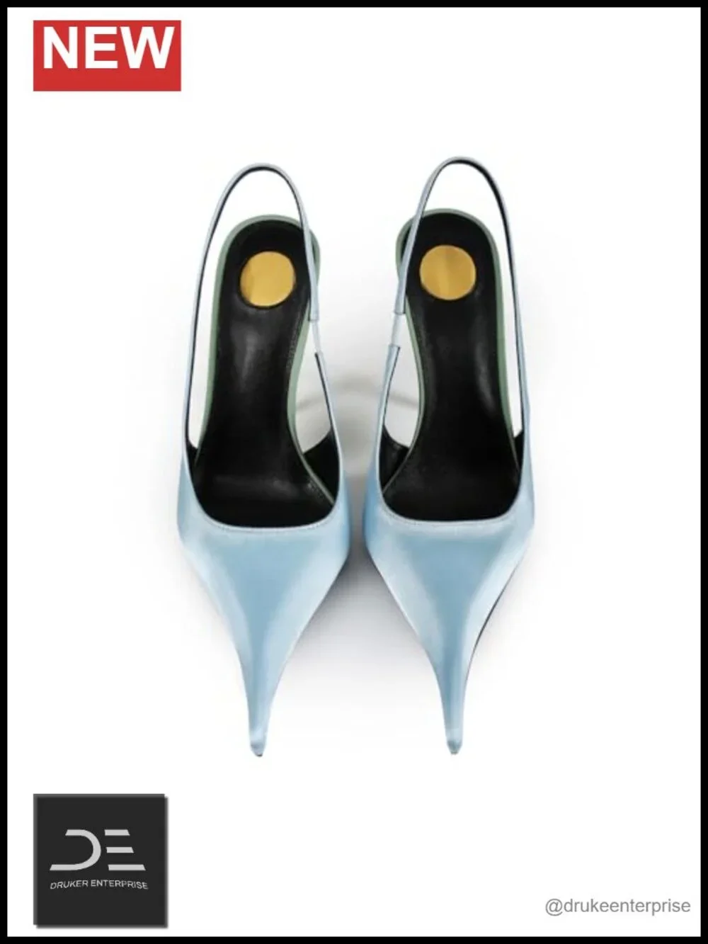 Satin Slingback Pumps Pointed Toe Stiletto Heels Colorblock Evening Wedding
